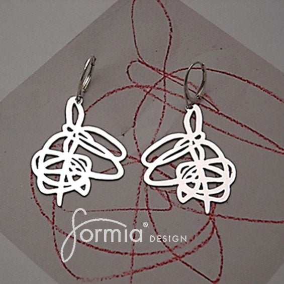 dangle art earrings handmade from your child