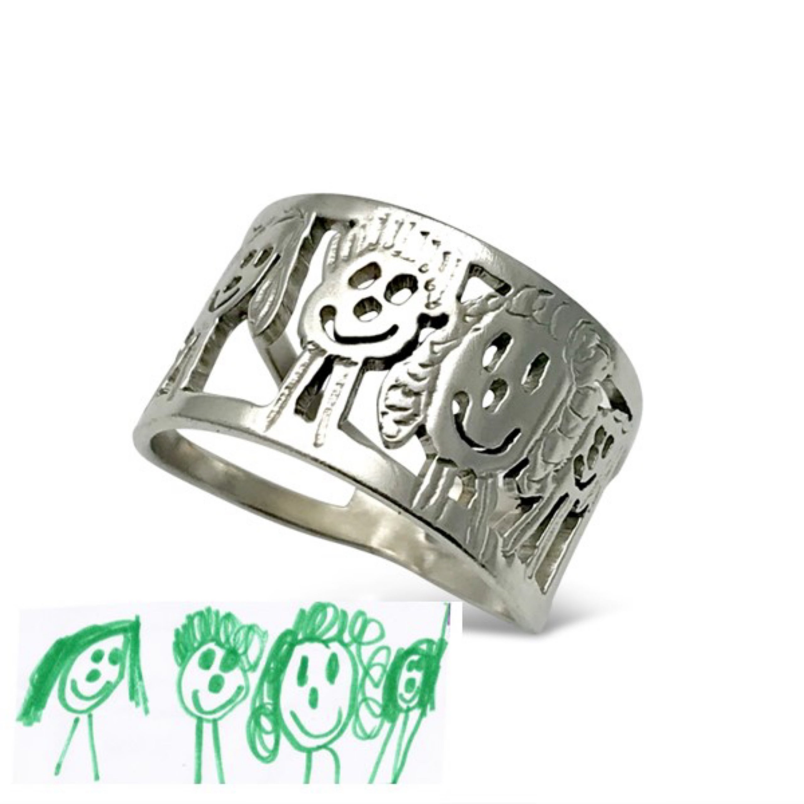 Family Ring sterling silver designed by your child Formia Design LLC